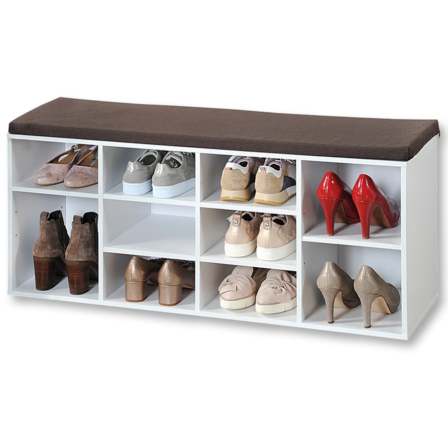 Kesper Schuhschrank mit Sitzkissen, weiß von Kesper