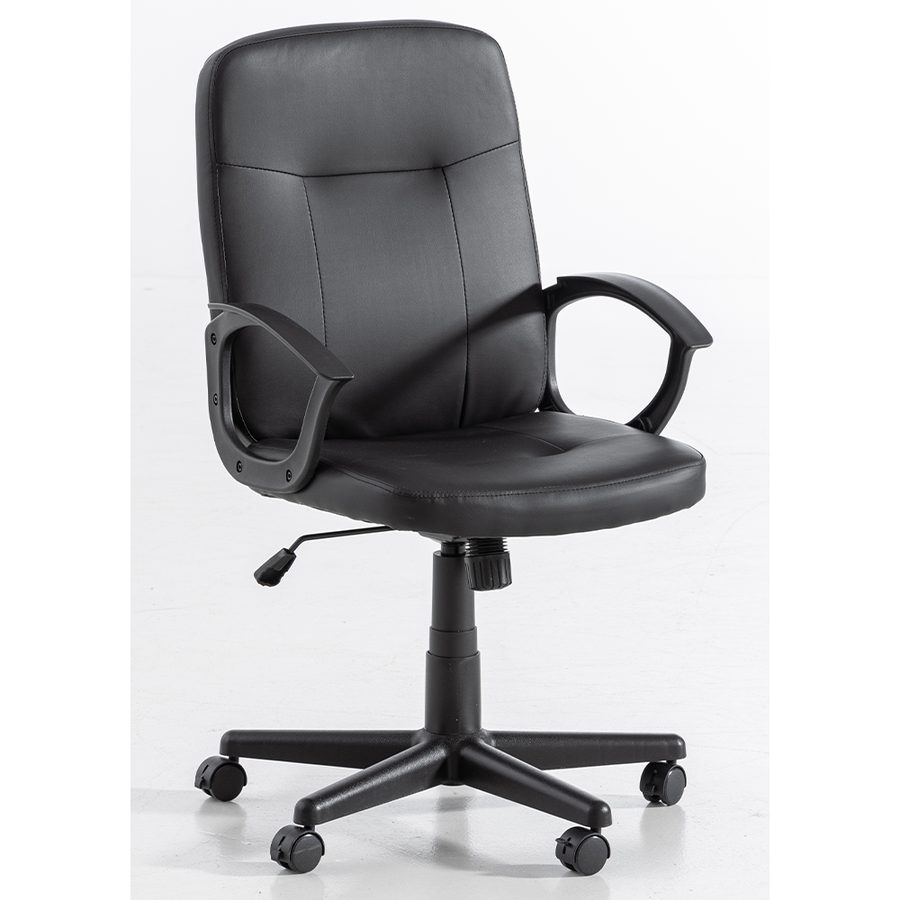 Better Home höhenverstellbarer Bürostuhl mit Armlehne, ca. 57 x 64 x 92 - 102 cm - Schwarz in Lederoptik von Better Home