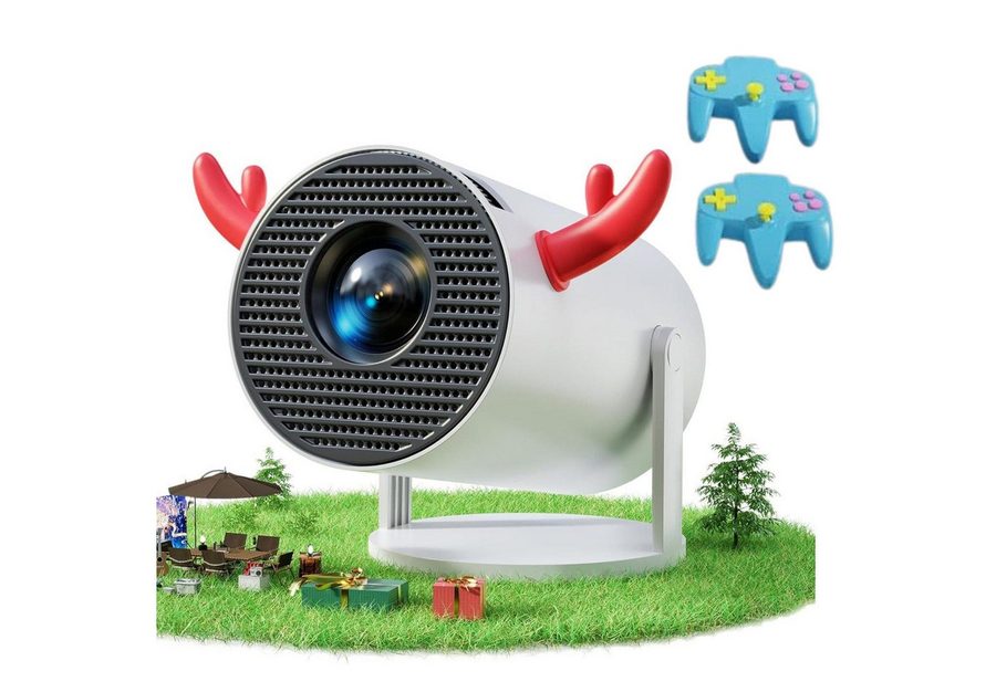 Vivitar Spiele Beamer mit 2 Controller + Android 11, WLAN & Bluetooth Mini-Beamer (Projektor in Cola-Dosen-Größe, Full HD 1080P, 4K-komp., Auto-Keystone) von Vivitar