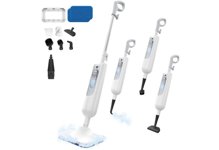 INSE Dampfmopp F2 12-in-1-Handdampfreiniger,leistungsstarker,abnehmbarer,bodenwischer, 1500 W, beutellos, 15FT langes Netzkabel,100°C-Heißdampf,12-in-1-Funktion von INSE