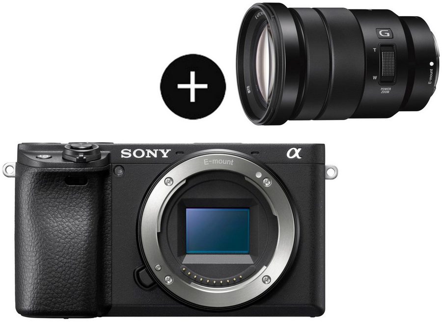 Sony Set: SELP18105G Objektiv + Alpha 6400AB APS-C Systemkamera (SELP18105G, 24,2 MP, Bluetooth, NFC, WLAN) von Sony