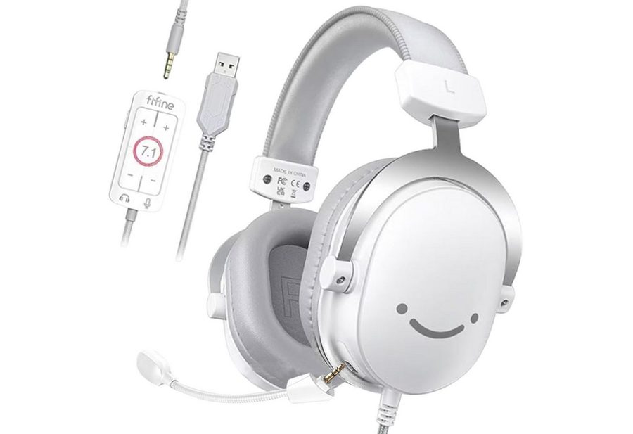 FIFINE Mikrofon Gaming Headset mit Mikrofon, Over Ear Kopfhörer mit Kabel, USB Headset für PC PS4 PS5 Xbox Switch, RGB Headphone von FIFINE