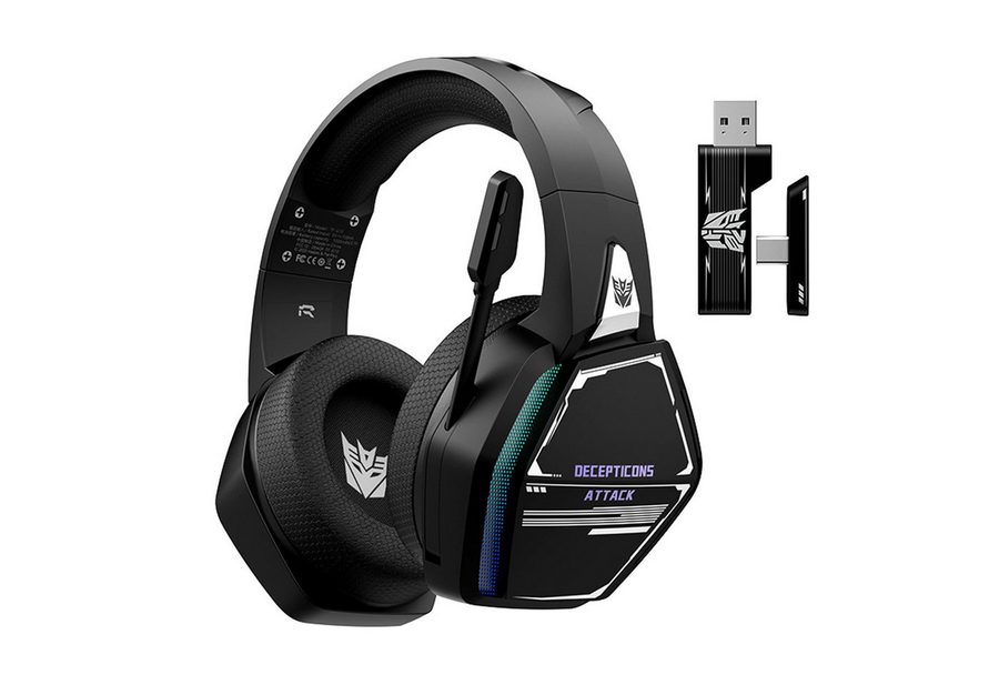 Rolipo 2.4G & Bluetooth 5.4 Kabelloses Gaming-Headset mit 7.1 Surround Sound Over-Ear-Kopfhörer (ca. 0,3kg, 215*111*240mm, Bluetooth, 50 mm Treiber, 30 h Akku – Latenzarm für PC, PS4, PS5, Switch) von Rolipo