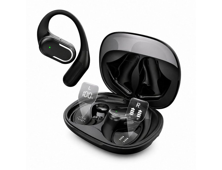 Futicare Bluetooth Kopfhörer 6.0, Sportkopfhörer mit Ohrbügel, Open-Ear-Kopfhörer (für Laufen & Radfahren, 60 Std. Akku, IPX7, Dual-Mikrofon) von Futicare