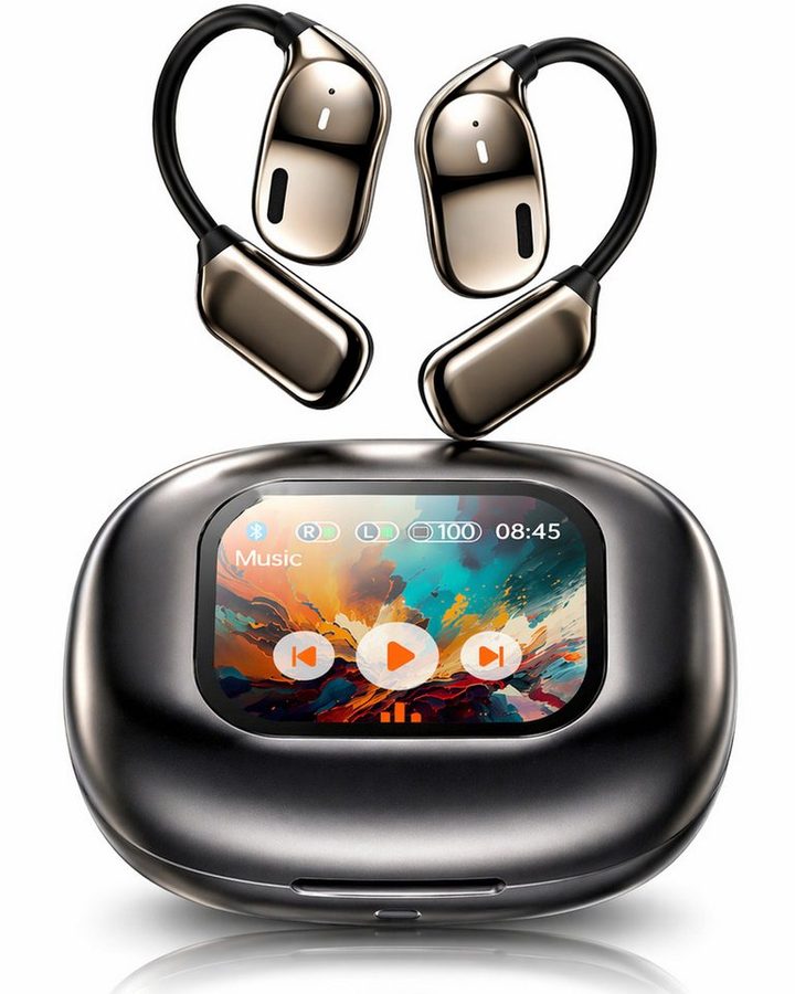 OYLCDI In Ear Kopfhörer Bluetooth 5.4 Sport-Kopfhörer,mit Touchscreen Open-Ear-Kopfhörer (Luftleitungs Kopfhörer mit Klare Anrufqualität und Intelligente Bassoptimierung, True-Wireless Rauschunterdrückungsfunktion, ENC Noise Cancelling Earbuds, IPX7 Wasserdichte Kabellose Sport Bluetooth Kopfhörer mit Ohrhaken, HiFi Stereo Rauschunterdrückungsfunktion) von OYLCDI