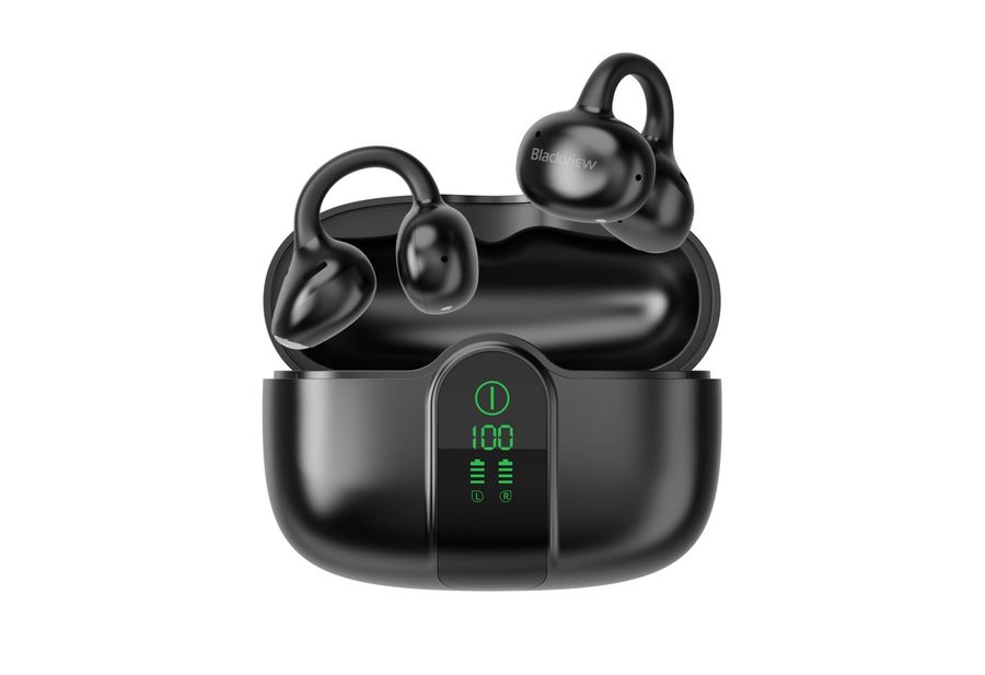 blackview Bluetooth 6.0-Sportkopfhörer AirBuds 15 Bluetooth-Kopfhörer 30h Akku Open-Ear-Kopfhörer (Bluetooth, mit Ohrclip Design, in neuartigem Kugeldesign,Bluetooth 6.0, IPX5) von blackview