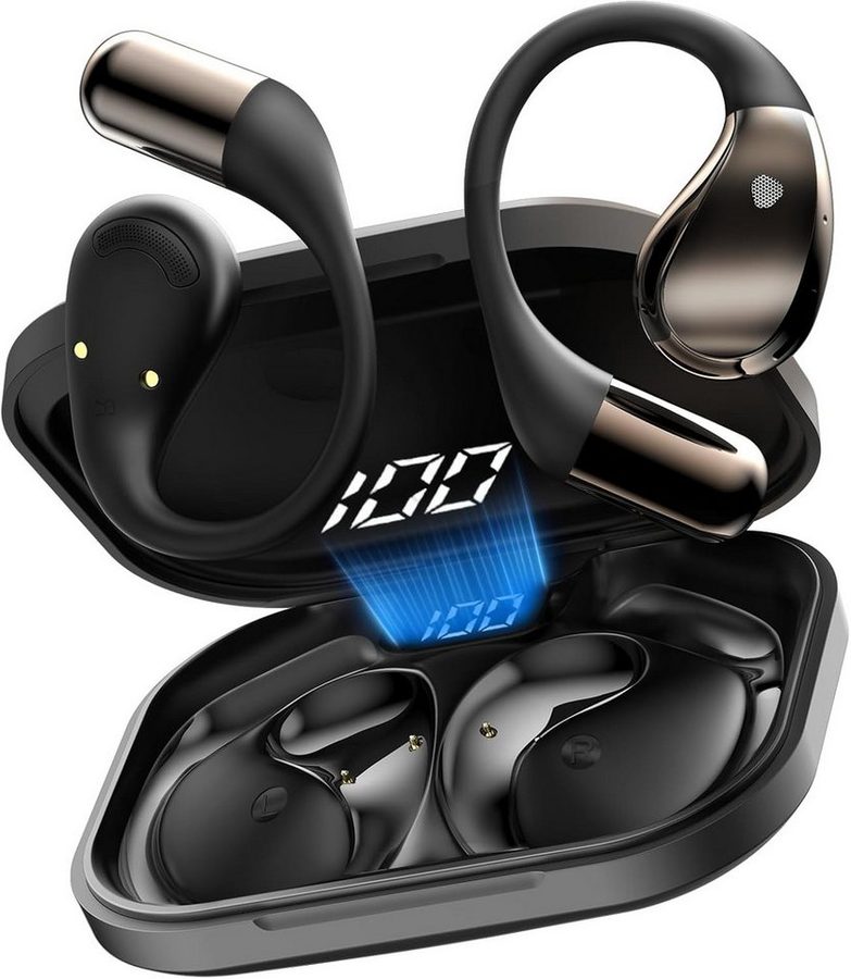 Forrlite 2026 Neue Open Ear Kopfhörer, In Ear Kopfhörer Bluetooth 6.0 Open-Ear-Kopfhörer (60H Spielzeit, IPX7 wasserdichte Bluetooth Open-Ear Sport Kopfhörer, Kopfhörer Kabellos Bluetooth HiFi Stereo mit Ohrhaken, ENC Noise Cancelling, HD-Mikrofon, kraftvollem Bass und komfortabler Passform für Sport, Büro und Alltag) von Forrlite
