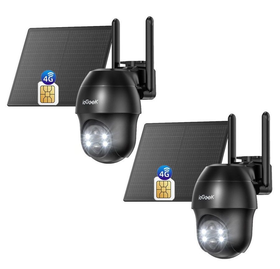 TWUFY Überwachungskamera 4G LTE überwachungskamera mit sim karte outdoor Solar Akku kamera (outdoor, Außenkamera, Außenbereich, Home,Schule,Geschäft,Wald,Farm,Campingbus,Straße, 2K 360° Kabellose Überwachung Farb/IR Nachtsicht IP66 Wasserdichte, 2-tlg., Außenkamera ohne WLAN PIR Erkennung App-Steuerung, Zwei-Wege-Audio PTZ Kabellos Kamera TF/Cloud-Speicher) von TWUFY