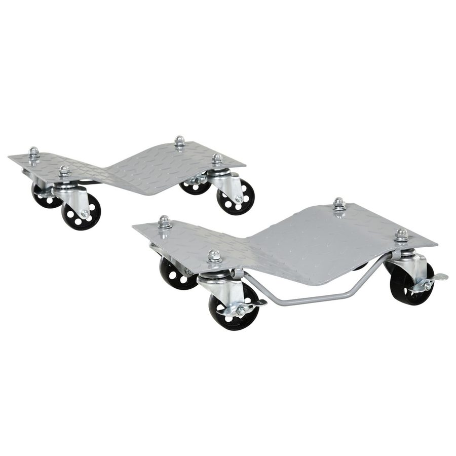 HOMCOM DURHAND Rangierheber 2 Stücke Rangierhilfe Reifenwechsel Wagenhebe Grau 40,5L x 30B x 13,5H cm von HOMCOM