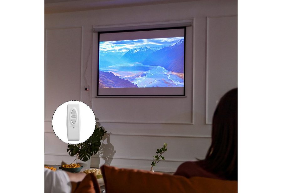 HOMCOM Beamer Leinwand 171 x 130 cm 84 Zoll 4:3 HD 4K Motorleinwand (für Heimkino oder Präsentationen Weiß) von HOMCOM