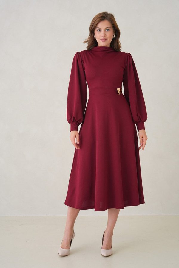 WOMAN VISION Midikleid Langärmeliges, ausgestelltes Midikleid von WOMAN VISION