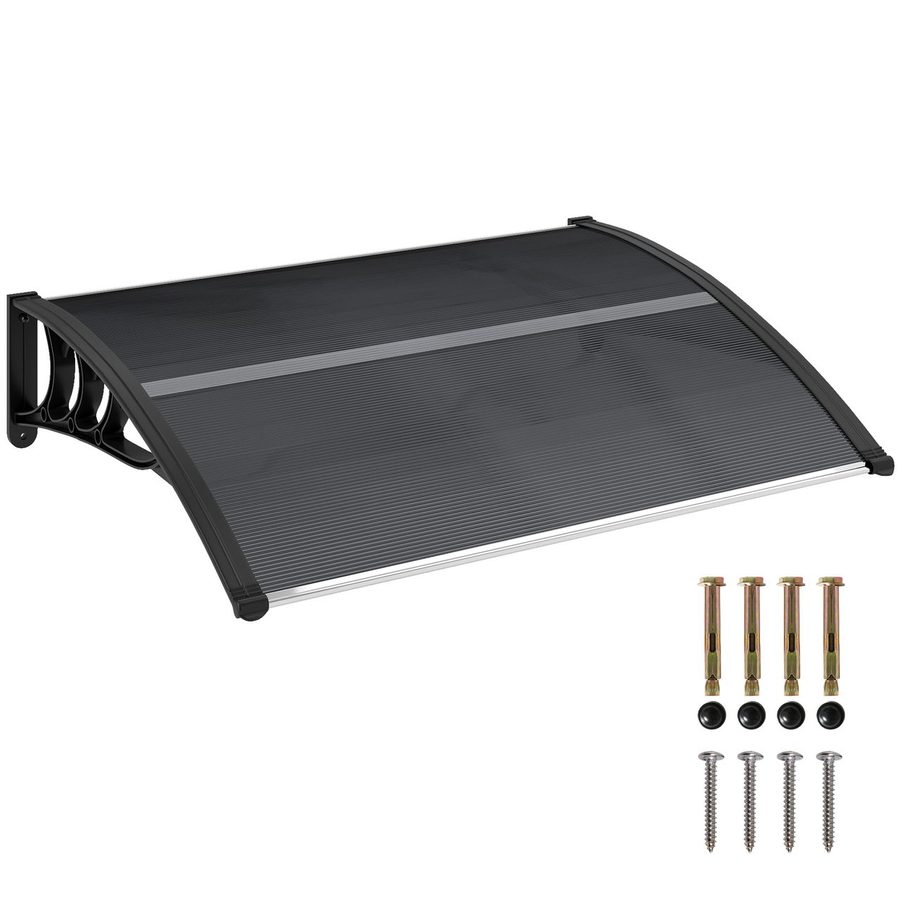 Outsunny Vordach für Haustür 100 x 75 cm Überdachung aus Aluminium Polycarbonat von Outsunny