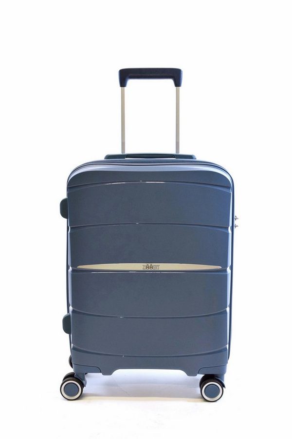 Zimmert Leather Hartschalen-Trolley Speetliner, Gr. S 55 cm, 4 Rollen Blau Grau leicht, Polypropylen mit TSA-Schloss von Zimmert Leather