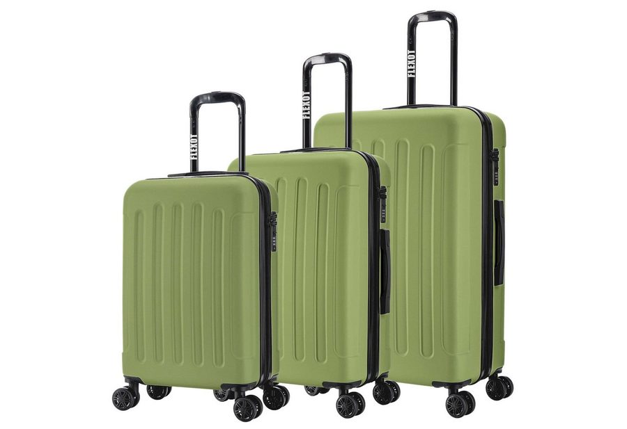 Flexot Hartschalen-Trolley F-3045 (Gr. M, L, XL) – Kofferset – ABS-Hartschale, 4 Rollen, Robuster und moderner Koffer mit vier 360° Rollen und Zahlenschloss von Flexot