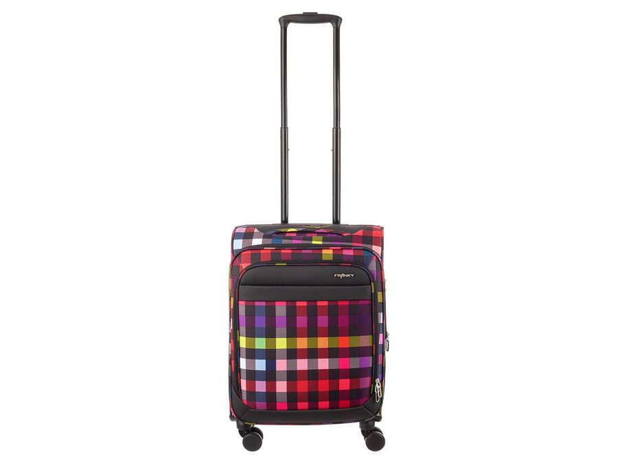 Franky Weichgepäck-Trolley Koffer Gr. S Reisegepäck T27-F Spinner 55er, 4 Doppellenkrollen Rollen, Dehnfalte TSA Schloss von Franky