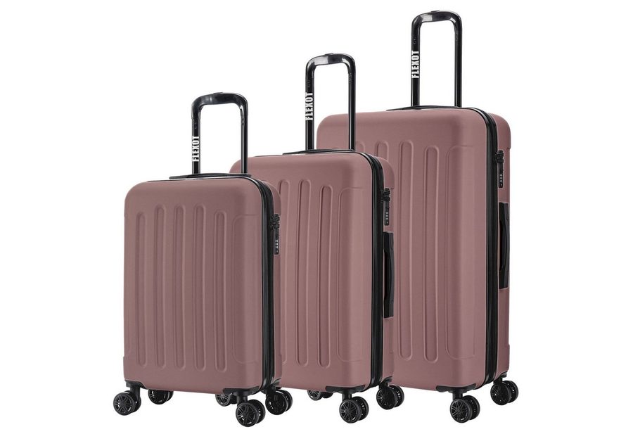 Flexot Hartschalen-Trolley F-3045 (Gr. M, L, XL) – Kofferset – ABS-Hartschale, 4 Rollen, Robuster und moderner Koffer mit vier 360° Rollen und Zahlenschloss von Flexot