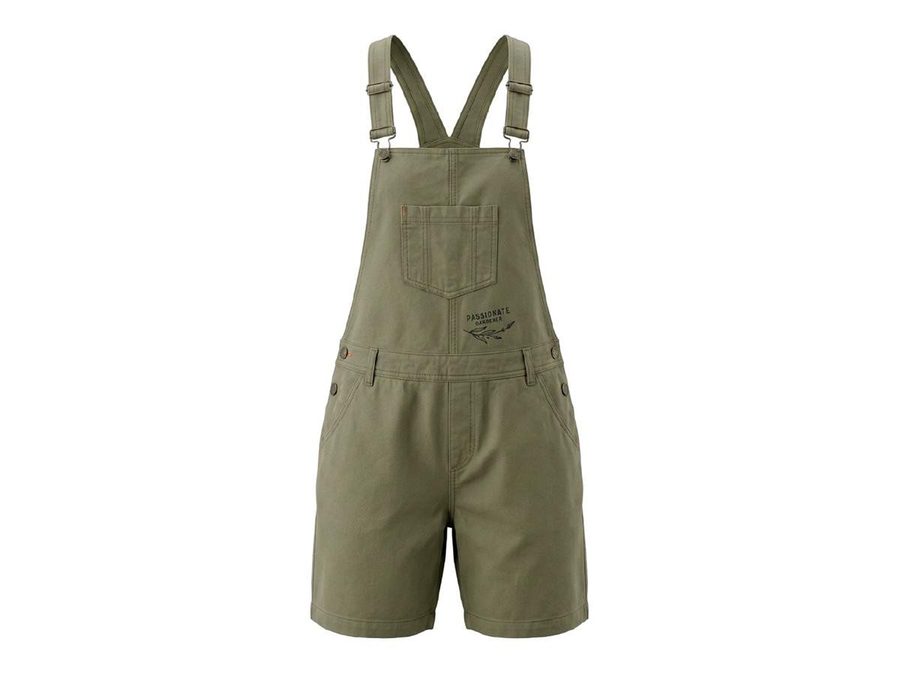 GARDENA Latzhose Damen, staubiges Olivgrün, Gr. 44 Jeans Latzshorts kurze Hose Baumwolle von Gardena