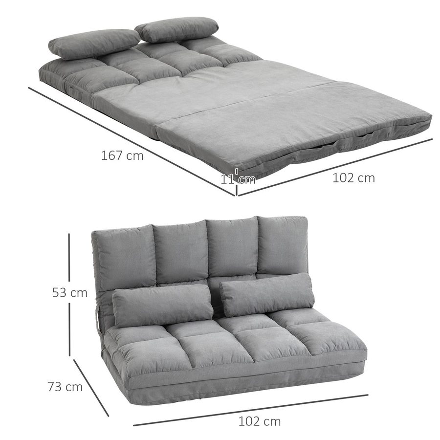 Better Home 2 in 1 faltbares Bodensofa Bett mit Rückenlehne - Dunkelgrau von Better Home
