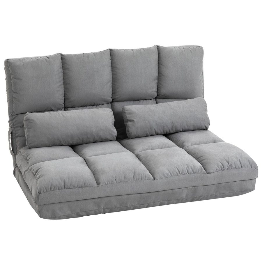 Better Home 2 in 1 faltbares Bodensofa Bett mit Rückenlehne - Hellgrau von Better Home