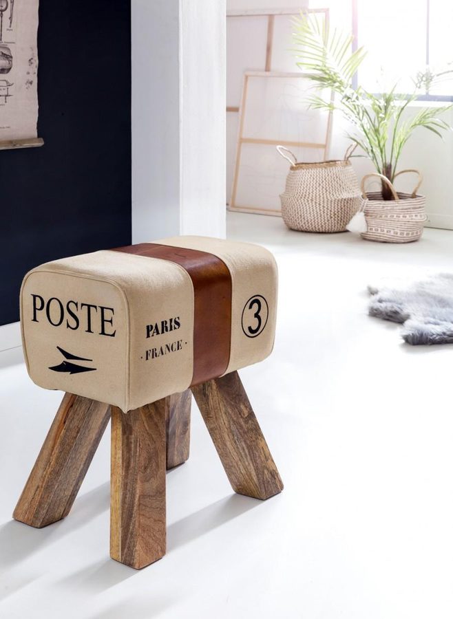 Wohnling Design Turnbock Sitzhocker CANVAS Braun von Wohnling