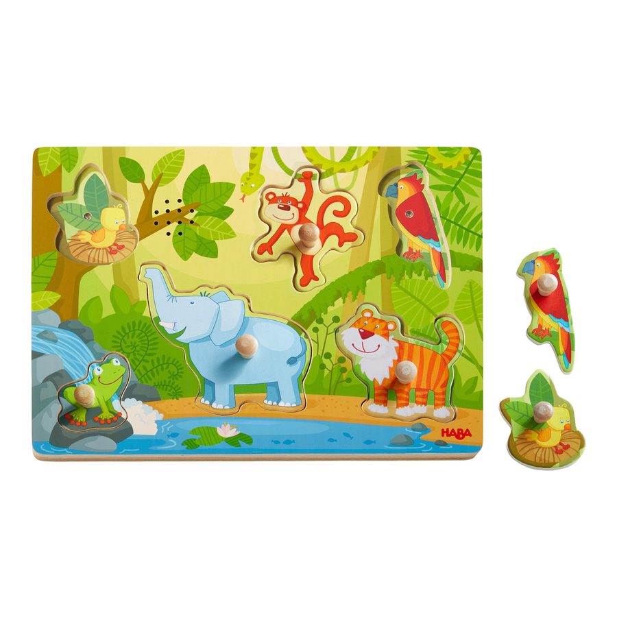 Haba Steckpuzzle Sound-Greifpuzzle Im Dschungel, Puzzleteile, unisex neutral von HABA