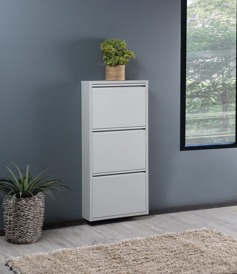 Arga Home Schuhkipper mit 3 klappen aus Metall, ca. 15 x 50 x 103,5 cm von Arga Home