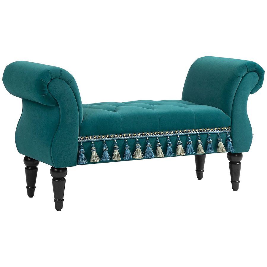HOMCOM HOMCOM Luxus Sitzbank Polsterbank Hockerbank Kautschuk Polyester Grau von HOMCOM