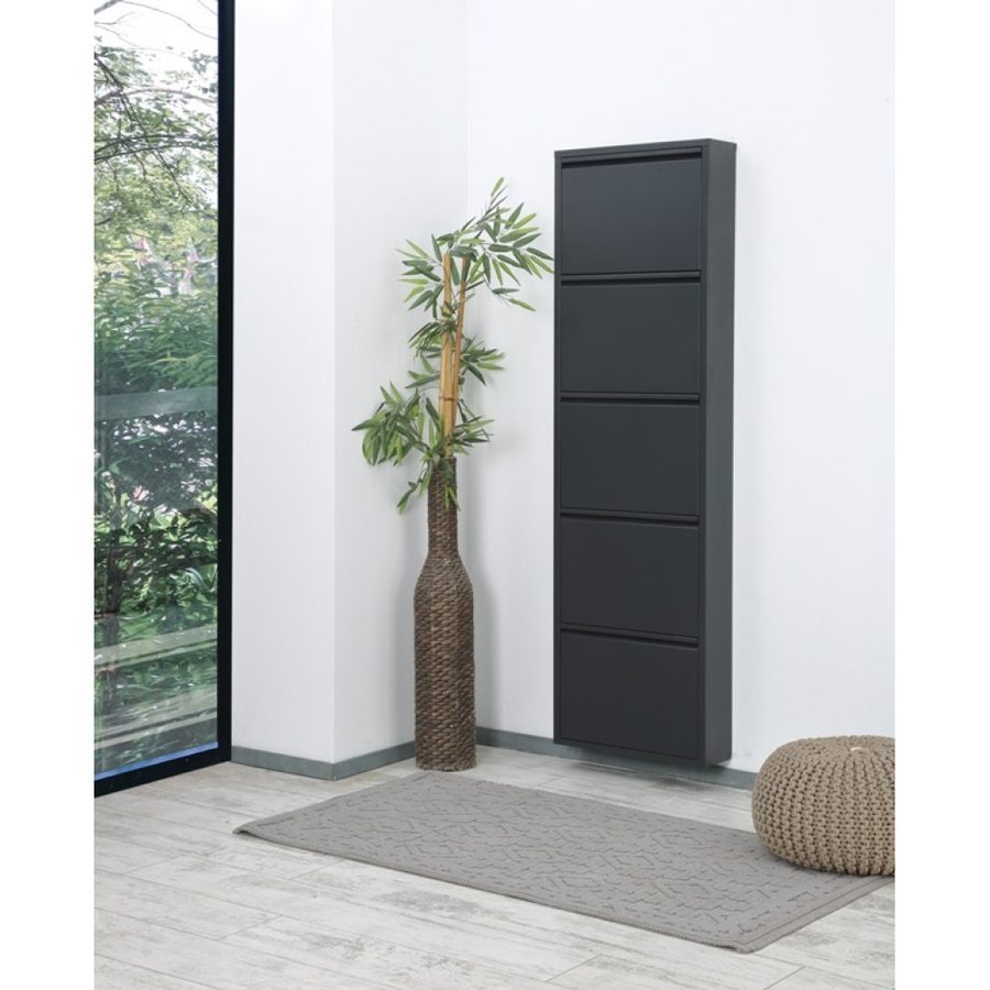 Arga Home Schuhkipper mit 5 klappen aus Metall, ca. 15 x 50 x 169,5 cm von Arga Home
