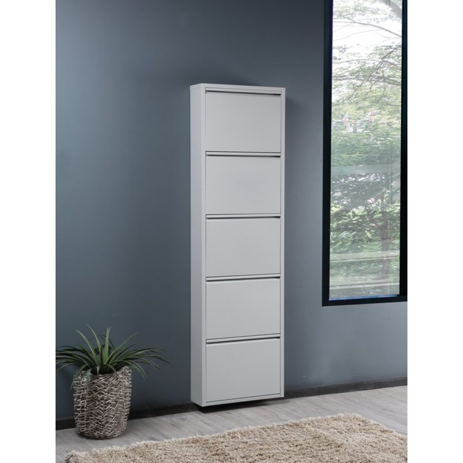 Arga Home Schuhkipper mit 5 klappen aus Metall, ca. 15 x 50 x 169,5 cm von Arga Home