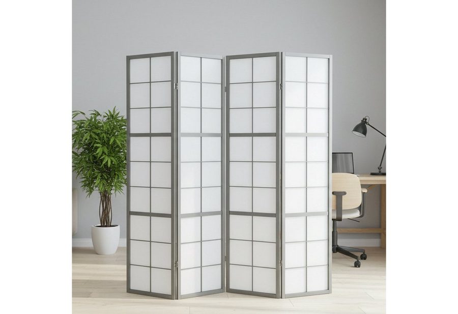 Homestyle4u Paravent Raumteiler Indoor Holz 3-6 teilig Shoji Trennwand Sichtschutz faltbar (4-teilig), faltbar von Homestyle4u