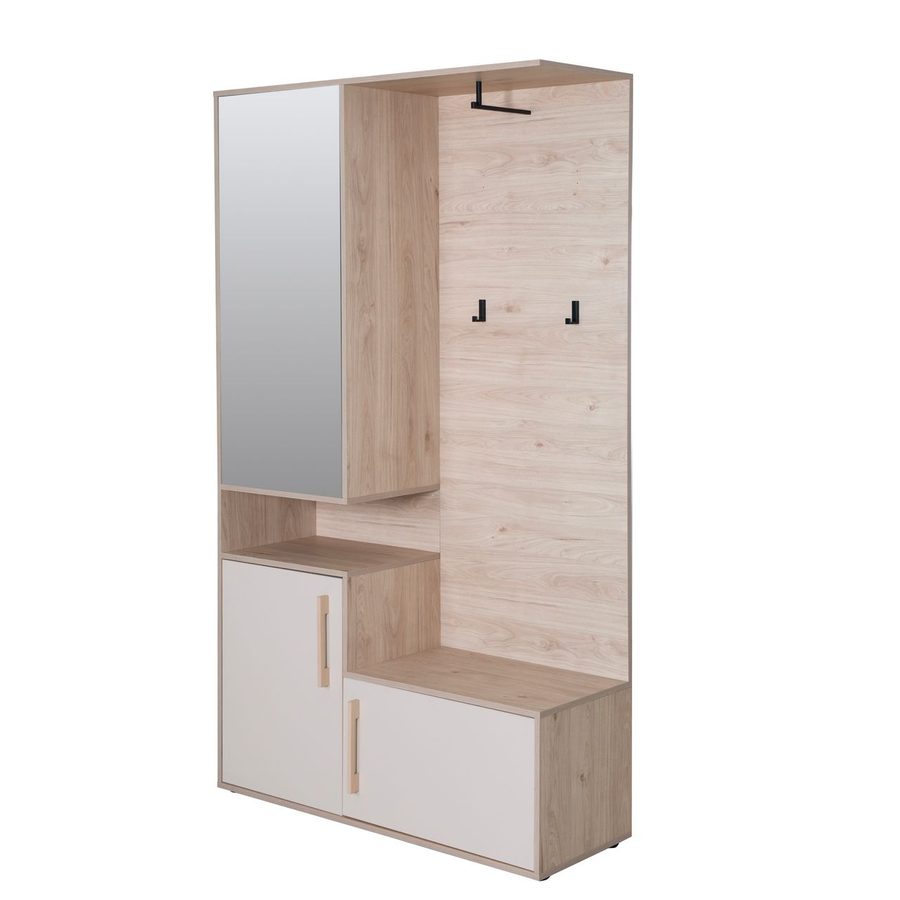 Phoenix Kompaktgarderobe "Entry" mit  Stauraum und Kleiderhaken, Cashmere Weiß und Kastanien Dekor von Phoenix