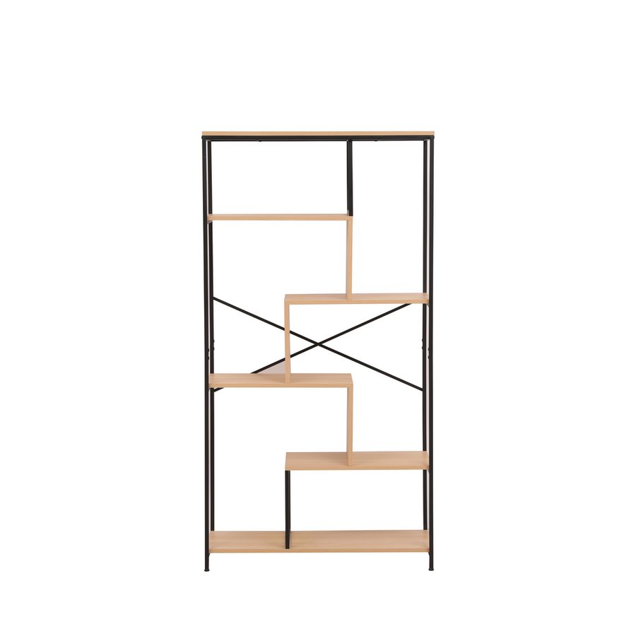 Happy Home Holz-Buchregal, ca. 85 x 35 x 163 cm - Holz & Schwarz von Happy Home