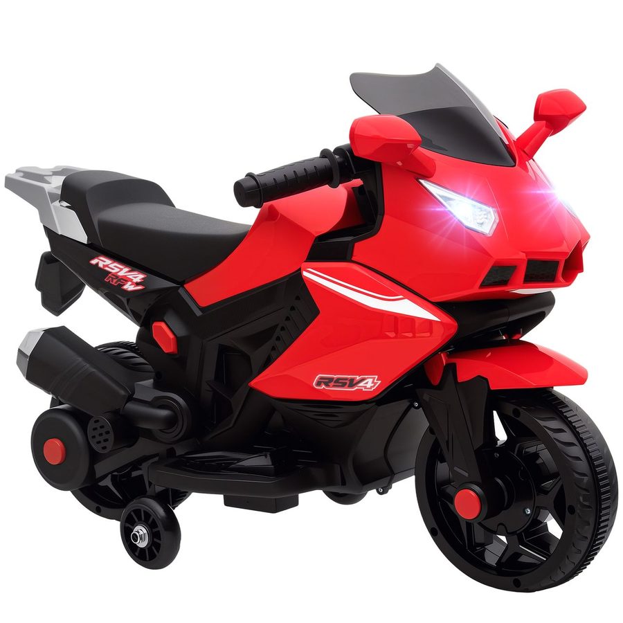 AIYAPLAY Elektro Kindermotorrad Elektromotorrad mit USB, Stützrädern, Musik, Scheinwerfer von AIYAPLAY