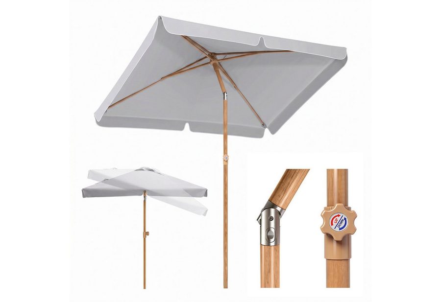 Sekey Rechteckschirm Sonnenschirm Rechteckig Balkon Balkonschirm Knickbar, LxB: 200x125,00 cm, UV50+ Sonnenschutz, für Terrasse von Sekey
