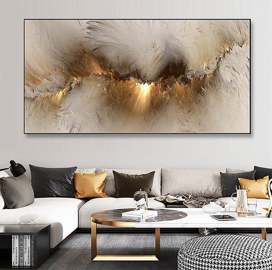 TPFLiving Poster Leinwand / Abstrakte bunte Wolken - / Verschiedene Größen - OHNE Rahmen - Modell 575038759 - 30x60cm von TPFLiving