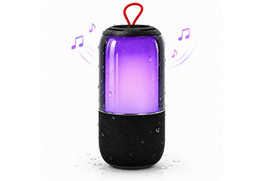 ANYSUN Musikbox, tragbar, Lautsprecher, RGB-Licht, Outdoor,1500 mAh Akku, Bluetooth-Lautsprecher 1.0 (Bluetooth 6,0, 5 W, 1Stuck,Bluetooth,Party-Lautsprecher,Geeignet für Wanderungen im Freien) von ANYSUN