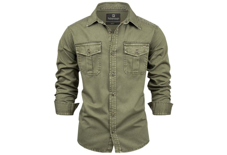 FALKENSTEJN Langarmhemd Herrenhemd - Modell Riccaldo - 100% Baumwolle – Vintage 3 Farben von FALKENSTEJN