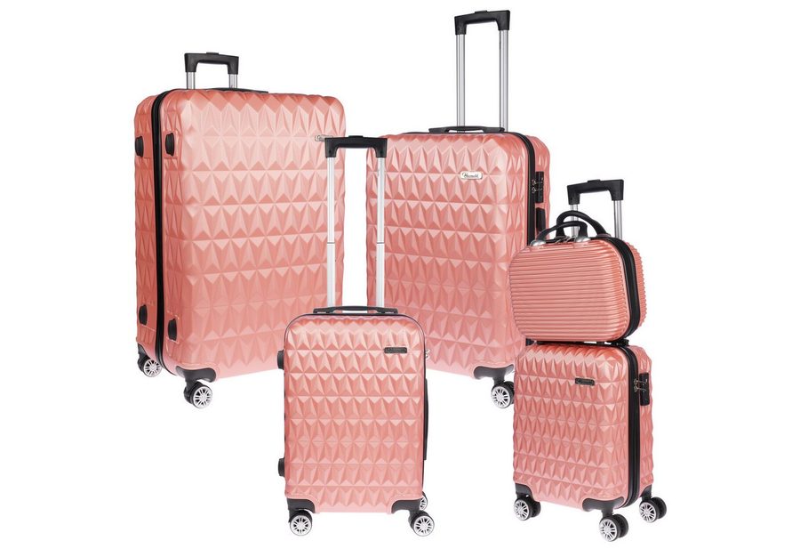 Weissmantel Kofferset 5er Koffer Set Hartschalenkoffer Kofferset XL Bordgepäck Handgepäck, (Suitcase 5 teilig Rollkoffer, Hartschalenkoffer Set, Reisekoffer, Kofferset, Koffer Set, Tolley Set) von Weissmantel