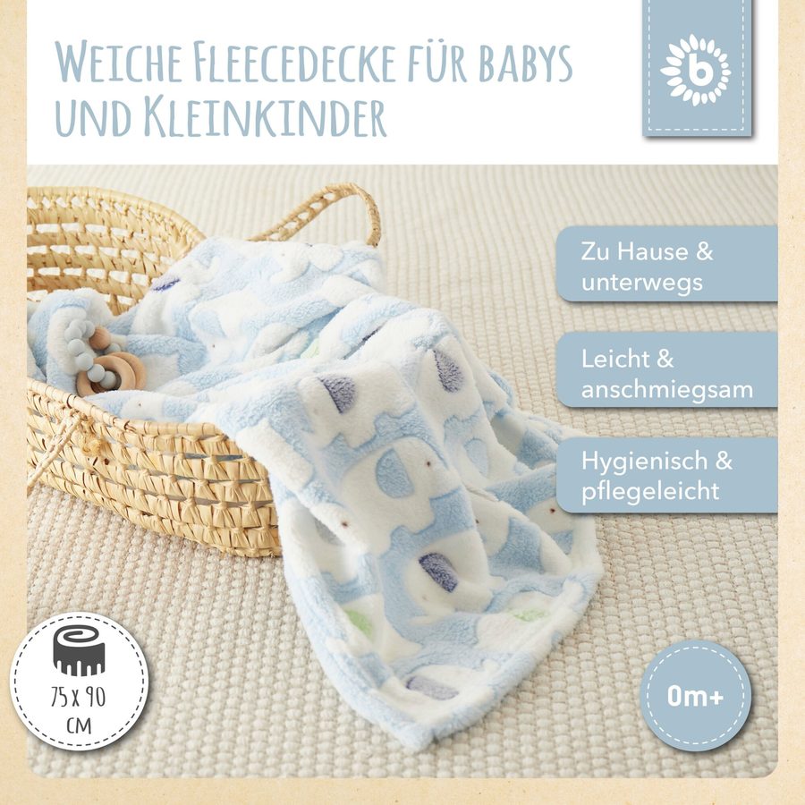 Bieco Babydecke Jungen Elefanten von Bieco