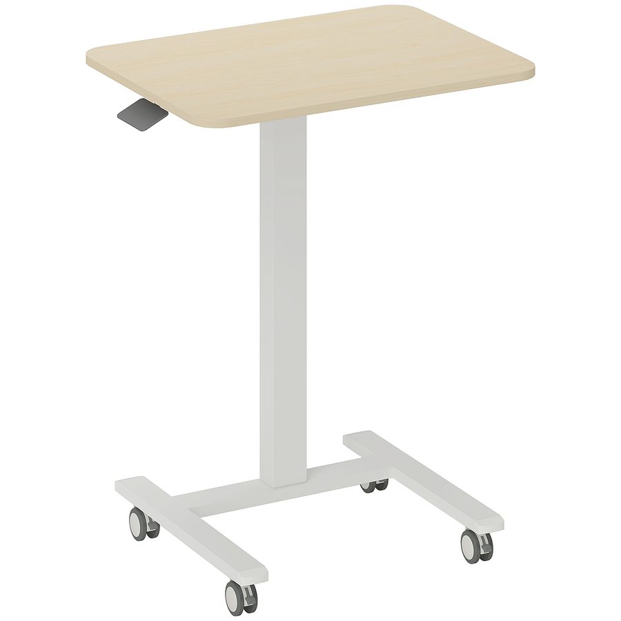 Vinsetto Stehpult Höhenverstellbar Computertisch 65 x 48 cm Mobiler Laptoptisch, Steh-Sitz Schreibtisch mit Handkurbel 68-108 cm Gelb   Aosom von Vinsetto