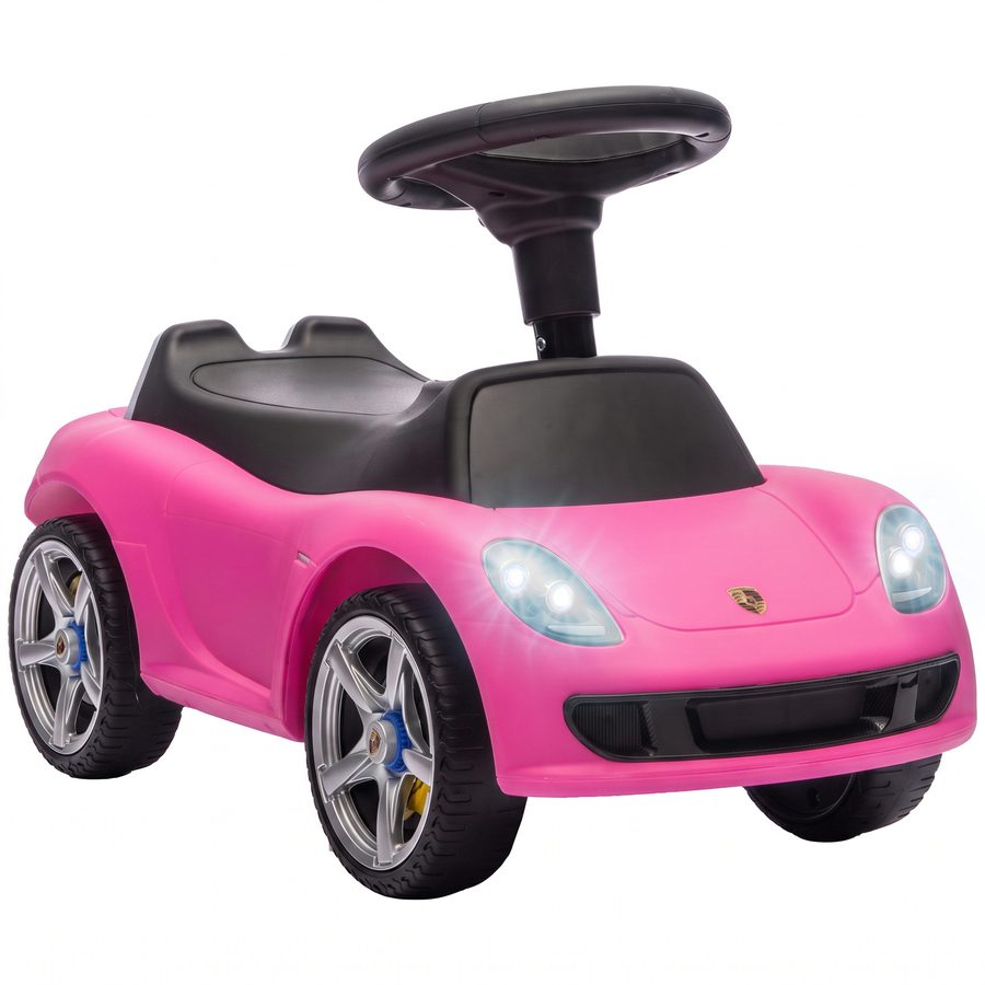 AIYAPLAY Rutschauto Kinder Porsche Rutschfahrzeug mit Hupe Licht Motorgeräuschen, Aufsitzauto Kinderfahrzeug für Kinder von 18-36 Monaten, Rosa   Aosom von AIYAPLAY