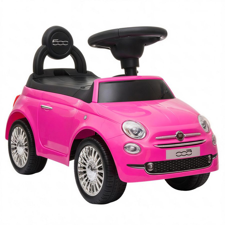 AIYAPLAY Rutschauto für Kinder 12-36 Monate, Schiebewagen mit Fiat-Lizenz, mit Musik, Hupe, Antikipp-Schutz und Staufach unter dem Sitz aus PP, 61x28x38.3 cm, Rosa   Aosom von AIYAPLAY