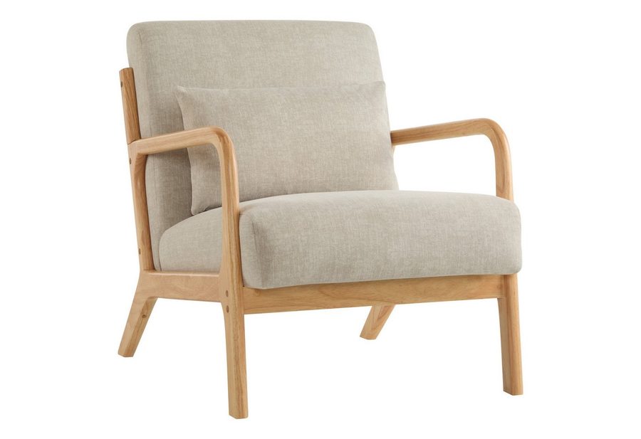 Aunekiv Sessel mit Kissen & Holzrahmen, Lesesessel, Mid-Century Sessel (1-St), Perfekt als Relaxsessel für Wohnzimmer und kleine Räume von Aunekiv