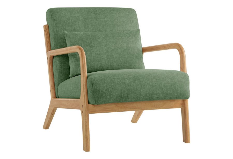 Aunekiv Sessel mit Kissen & Holzrahmen, Lesesessel, Mid-Century Sessel (1-St), Perfekt als Relaxsessel für Wohnzimmer und kleine Räume von Aunekiv