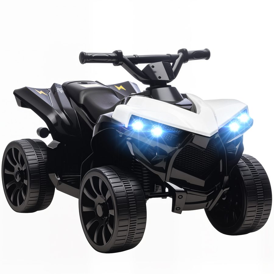 AIYAPLAY Kinder Quad Elektro 6V Kinderquad mit Vorwärts-, Rückwärtsfunktion, Musik, LED-Scheinwerfer, Kinderfahrzeug Elektro-Quad für Kinder von 37-72 Monaten Weiß   Aosom von AIYAPLAY