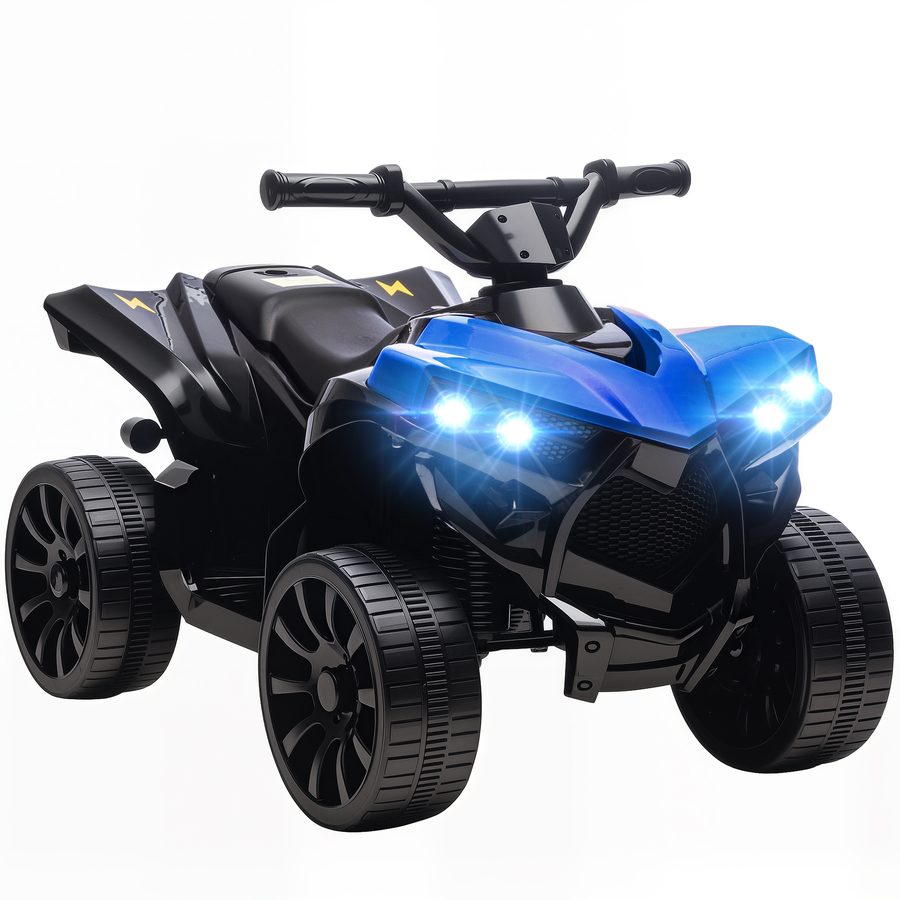 AIYAPLAY Kinder Quad Elektro 6V Kinderquad mit Vorwärts-, Rückwärtsfunktion, Musik, LED-Scheinwerfer, Kinderfahrzeug Elektro-Quad für Kinder von 37-72 Monaten Blau   Aosom von AIYAPLAY