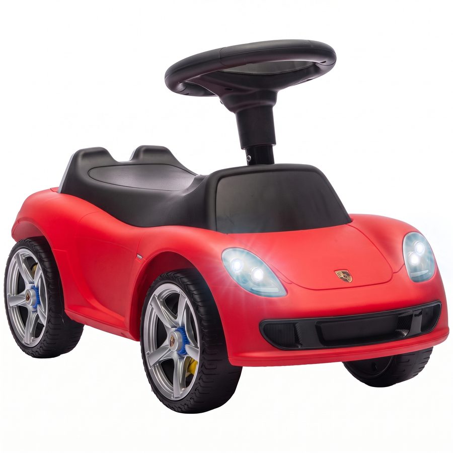AIYAPLAY Laufauto für Kinder 18-36 Monate Schiebewagen mit Porsche-Lizenz, Kinderauto mit Hupe, Scheinwerfern und Startgeräusch, 63x28.5x38 cm, Rot   Aosom von AIYAPLAY