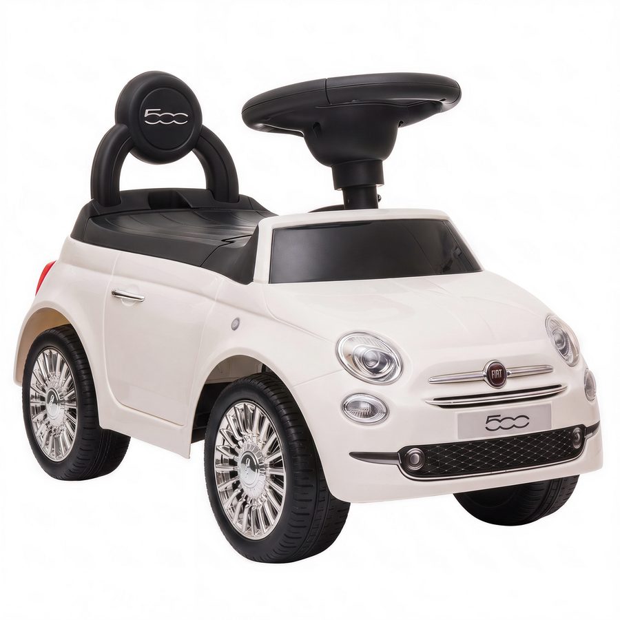 AIYAPLAY Laufauto für Kinder 12-36 Monate Schiebewagen mit Fiat-Lizenz, Kinderauto mit Musik, Hupe, Antikipp-Schutz und Untersitzfach aus PP, 61x28x38.3 cm, Weiß   Aosom von AIYAPLAY