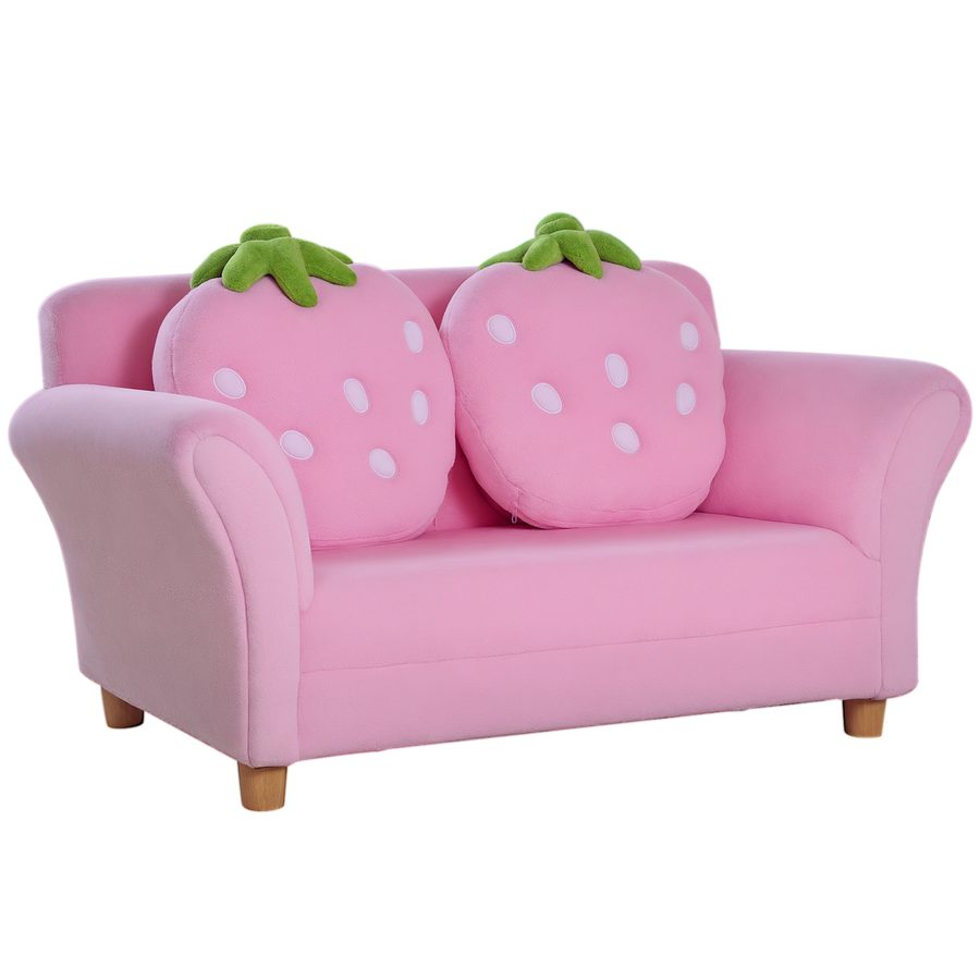 HOMCOM Sofa Kinder Erdbeersofa von HOMCOM