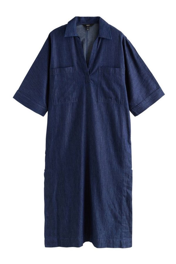 Next Midikleid Kaftan-Midikleid aus Denim (1-tlg) von Next